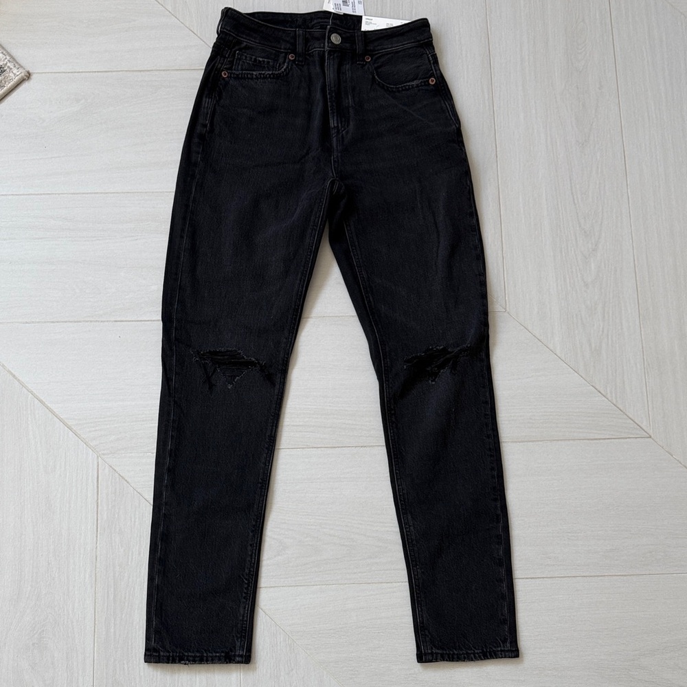 American Eagle Outfitters Black Ripped Skinny Jeans